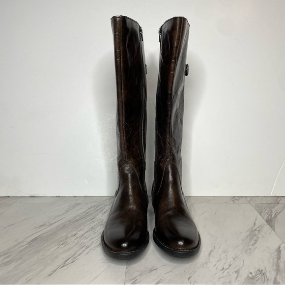 Born Gibb Knee High Wide Calf Brown Leather Boot 7 1/2 M - Picture 2 of 16